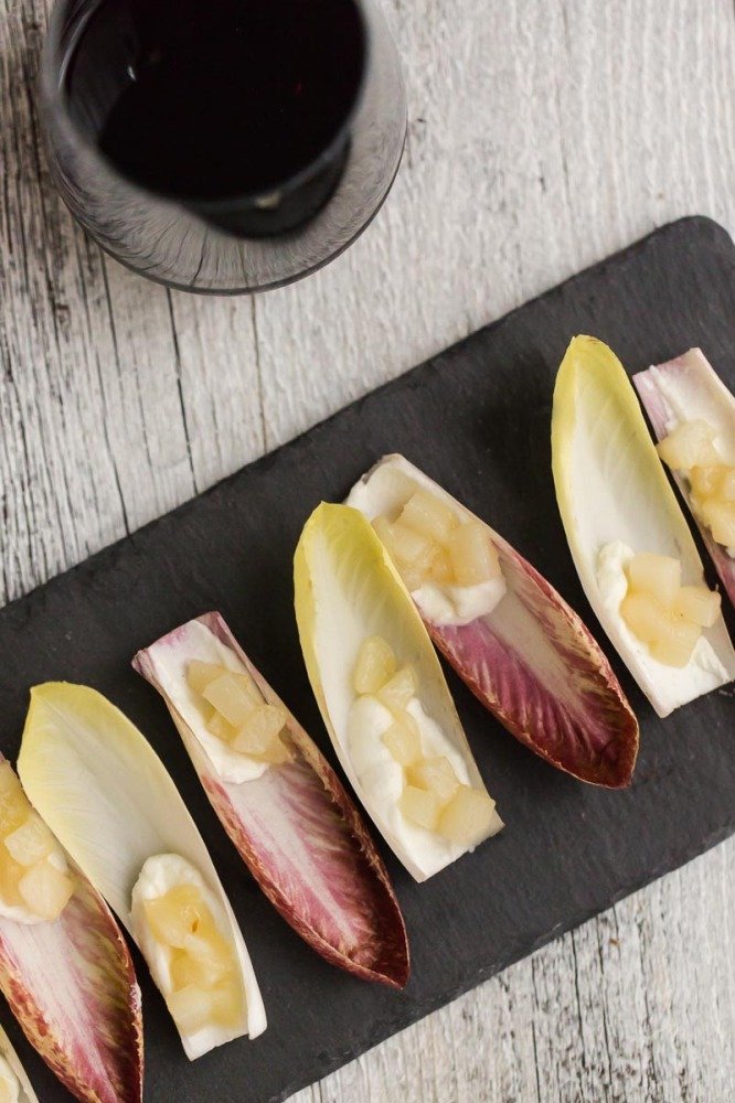 Ginger Pear and Goat Cheese Endive Appetizer | Naturally Ella