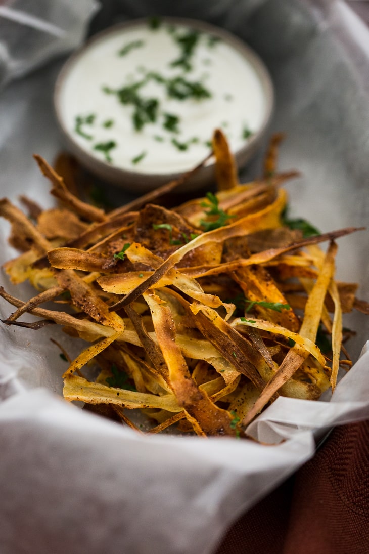 Chipotle Parsnip Crisps from the Yummy Supper Cookbook | Naturally Ella