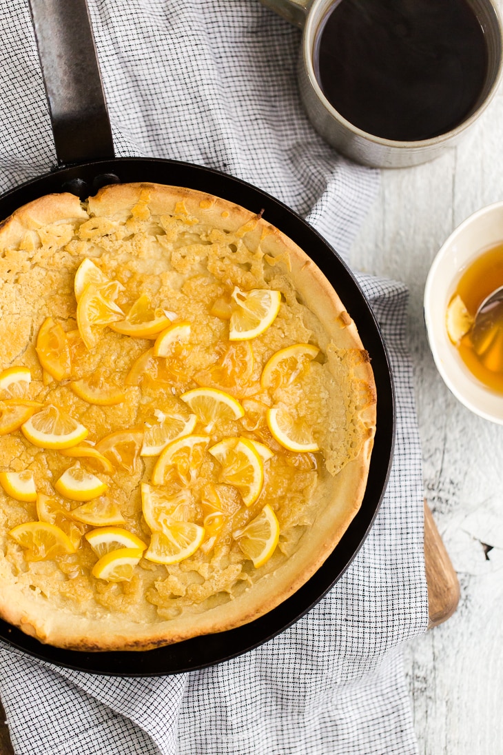 Whole Wheat Dutch Baby with Meyer Lemon Maple Syrup | Naturally Ella