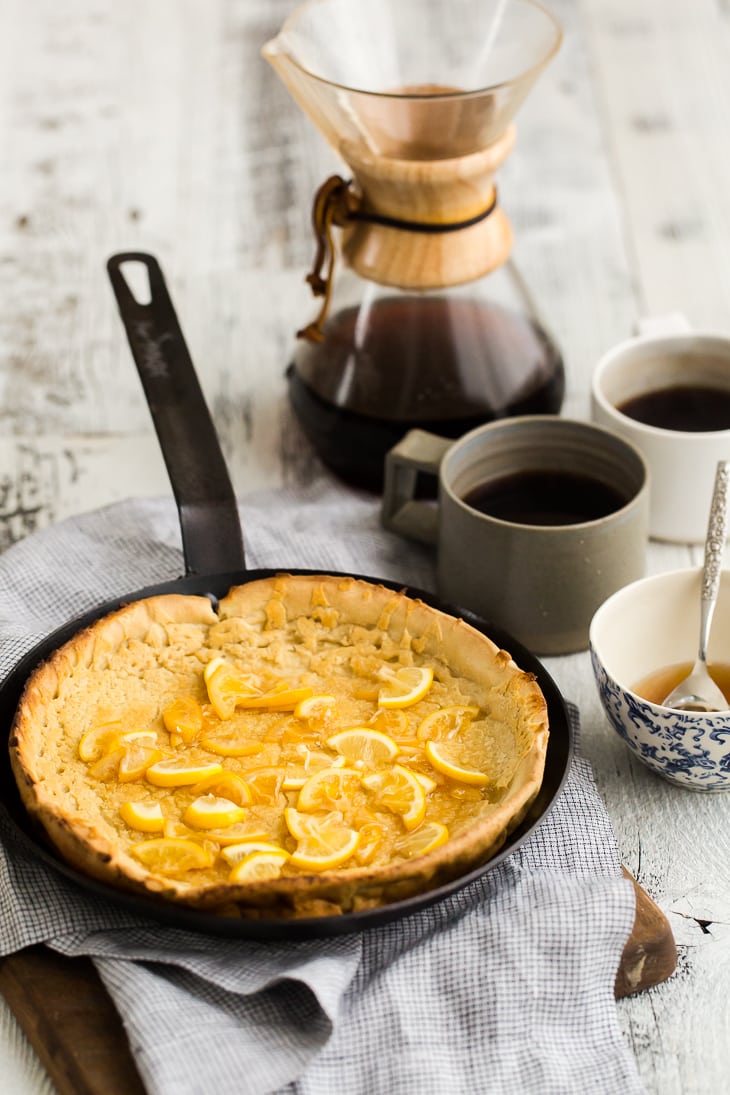 Dutch Baby with Meyer Lemon Maple Syrup | @naturallyella