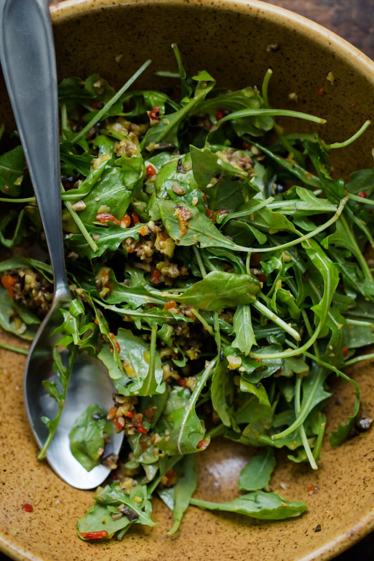 Arugula with Olive Tapenade | @naturallyella