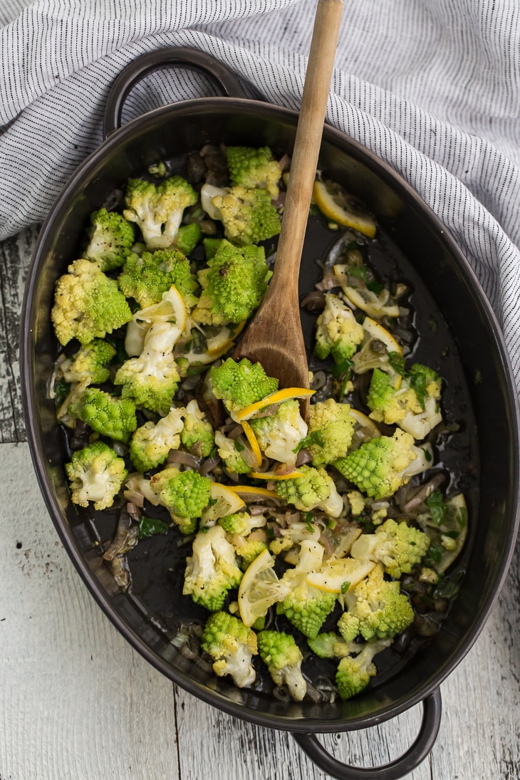 Roasted Romanesco with Shallots | Naturally Ella