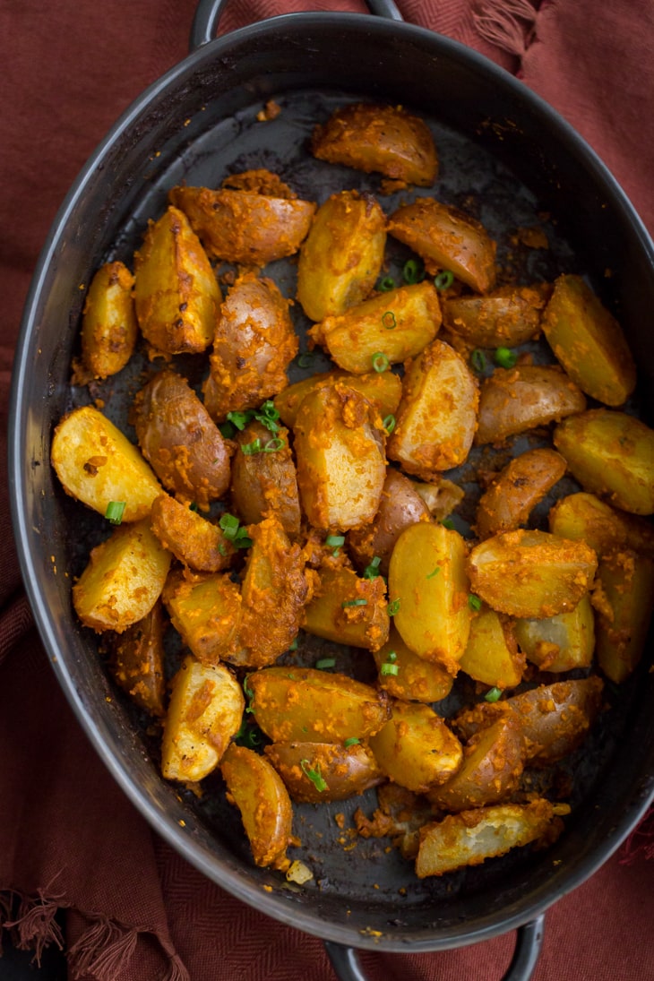 Roasted Romesco Potatoes | @naturallyella