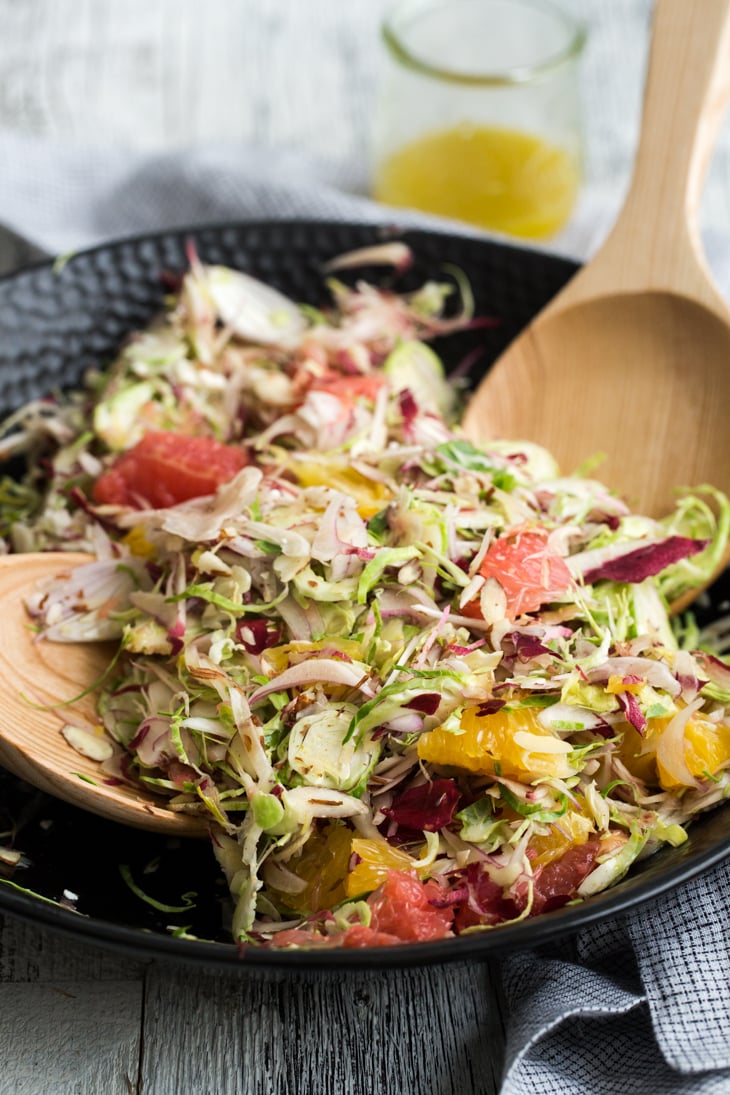 Shaved Endive and Brussels Sprout Citrus Salad | @naturallyella