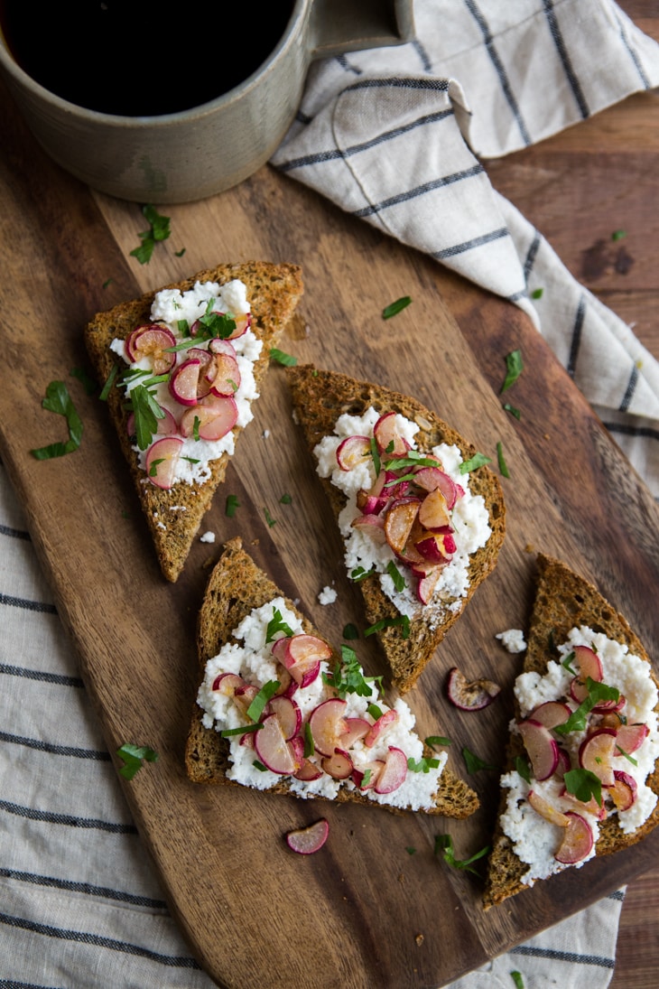 Buttered Radish and Ricotta Toast | Naturally Ella