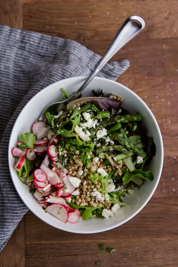 Radish and Roasted Asparagus Sorghum Salad | @naturallyella