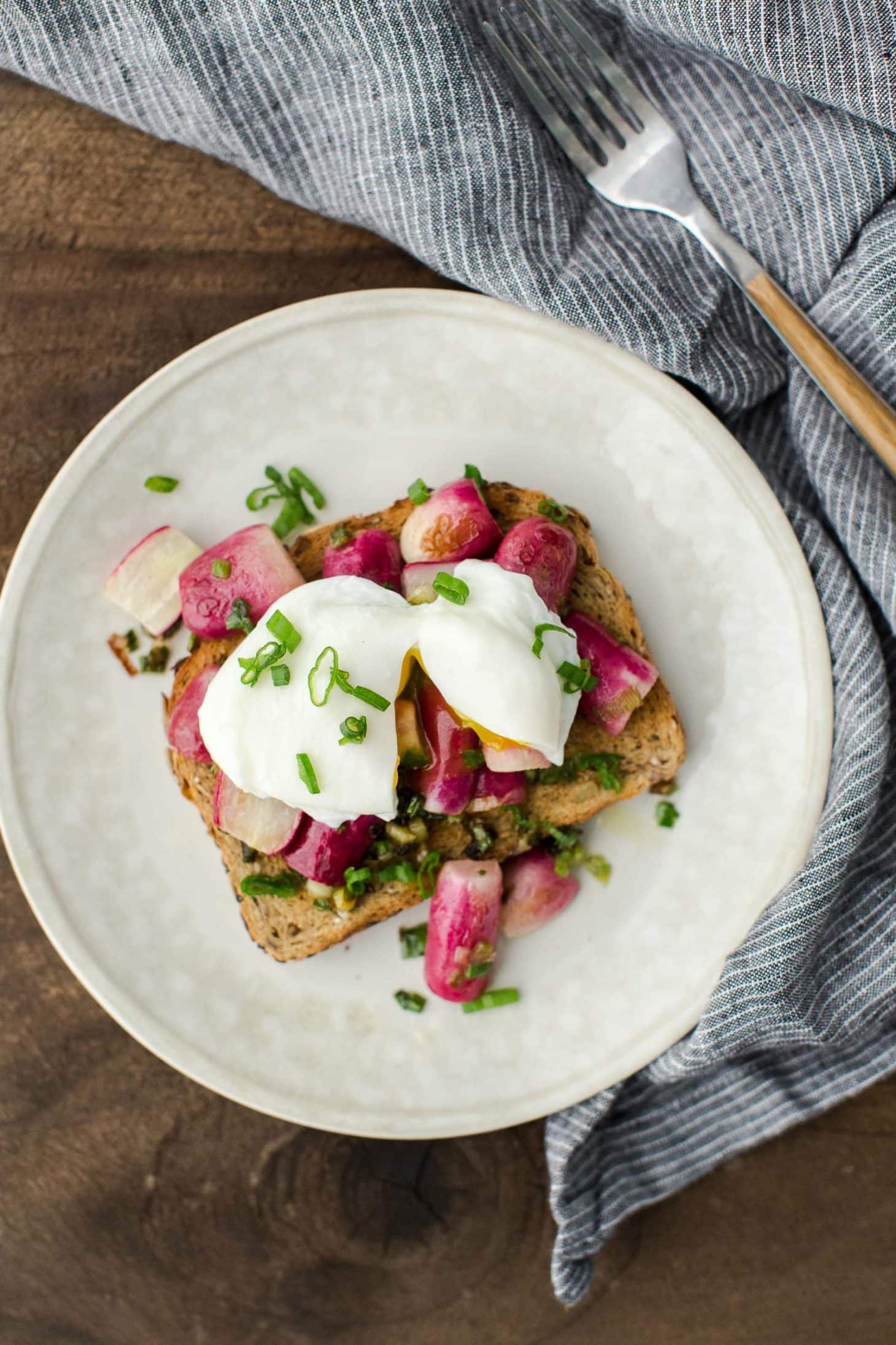 Buttered Radishes with a Poached Egg