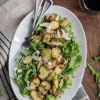 Warm Potato Arugula Salad | @naturallyella