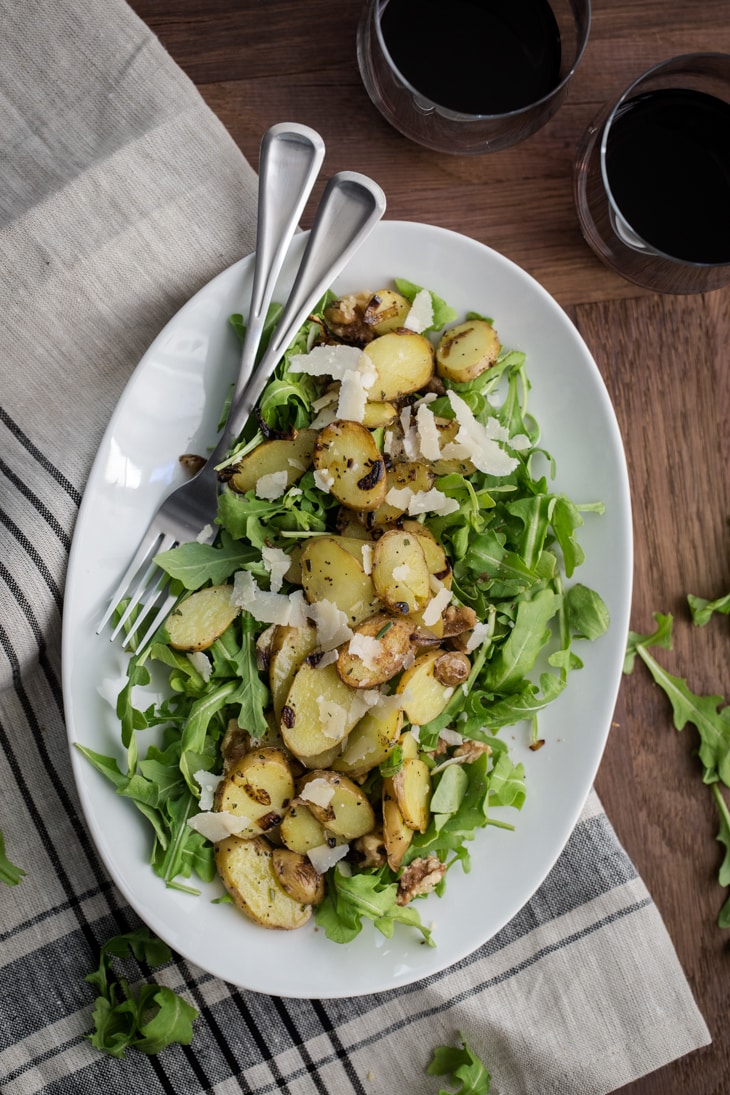 Warm Potato Arugula Salad