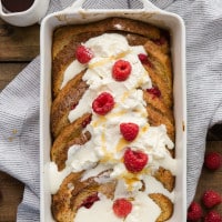 Baked Raspberry French Toast for Two | @naturallyella