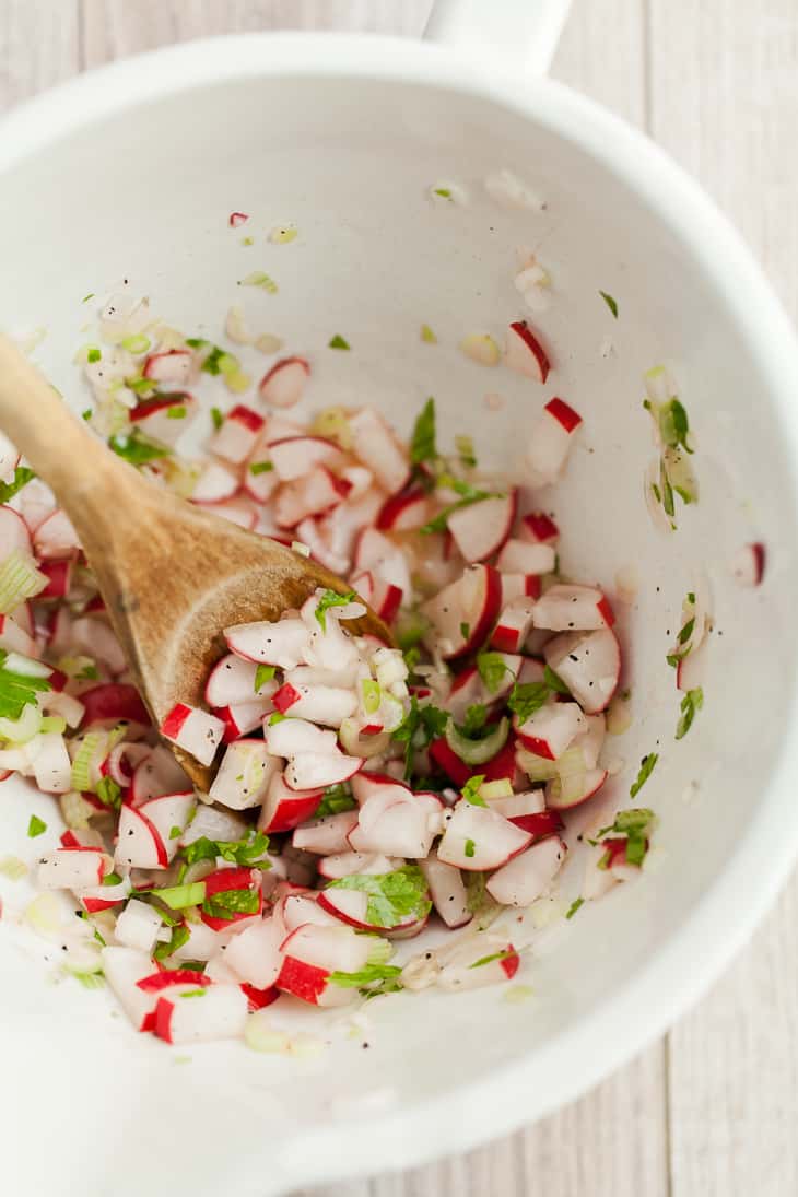 Radish Salsa with Scallions