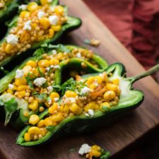Sweet Corn Sorghum Stuffed Peppers
