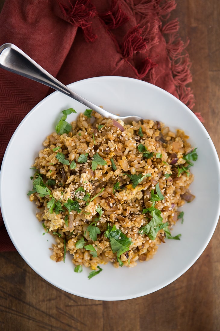 Three Onion Fried Rice - Naturally Ella