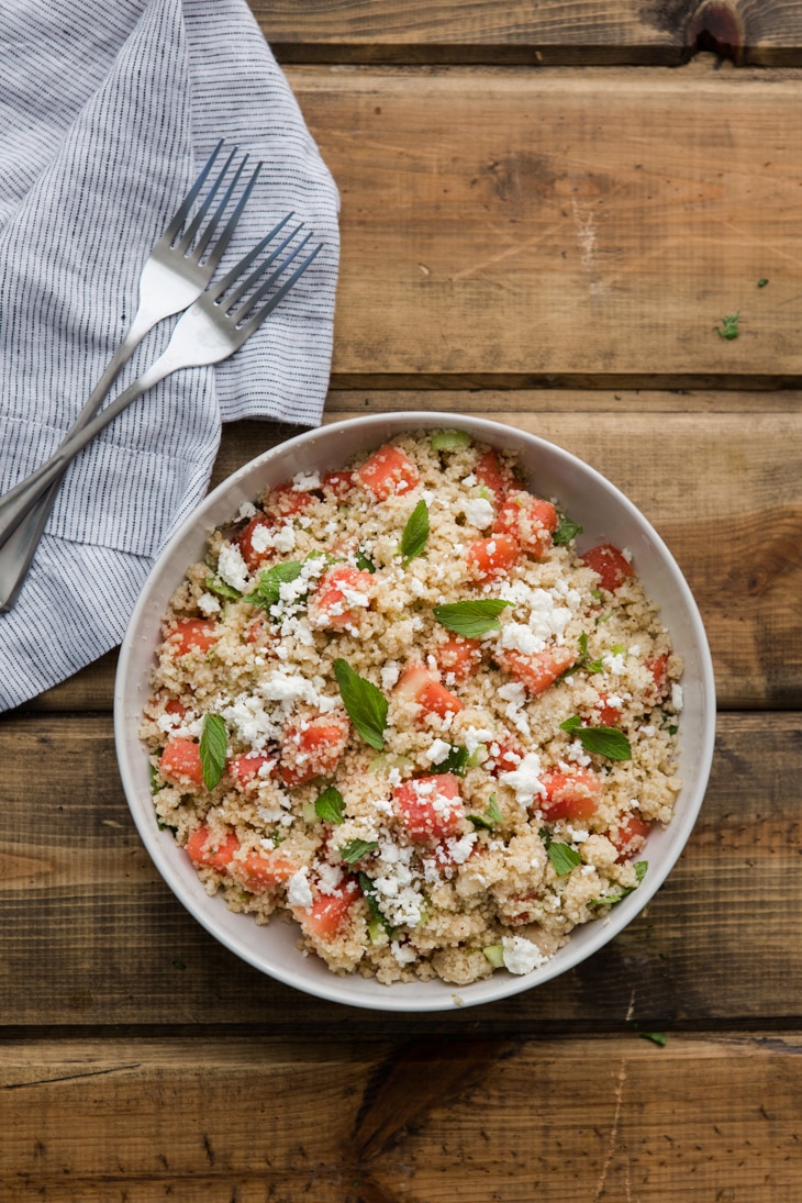 Minted Summer Couscous with Watermelon and Feta- Simply Ancient Grains