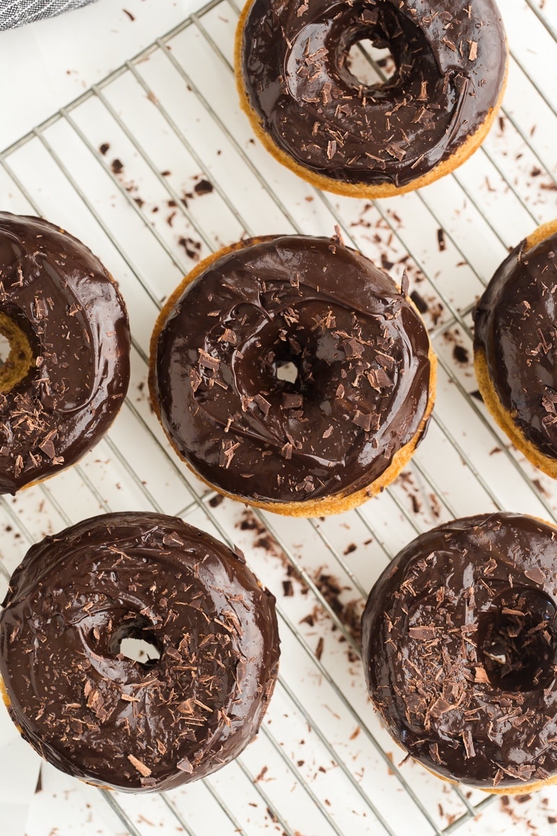 Buttermilk Spelt Baked Doughnuts with Ganache Frosting | http://naturallyella.com