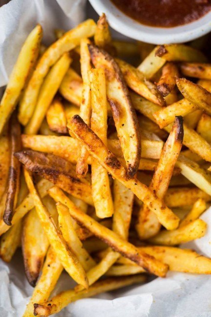 Baked French Fries With Curried Ketchup 