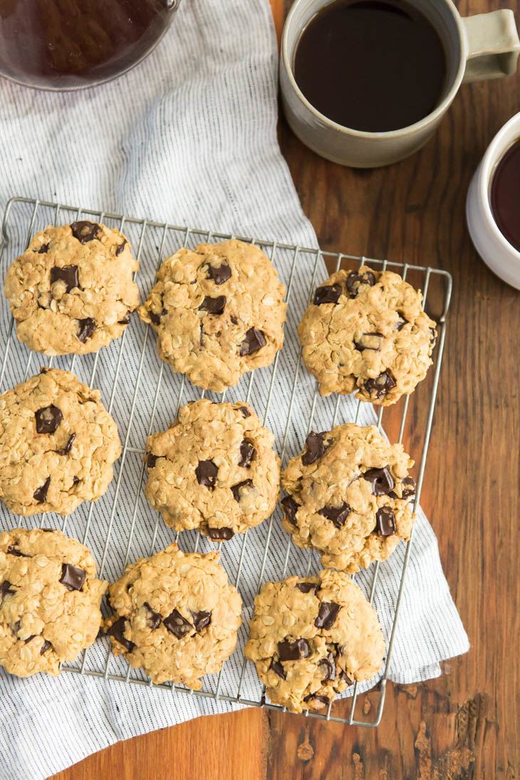 Peanut Butter Oatmeal Cookies with Chocolate Chips