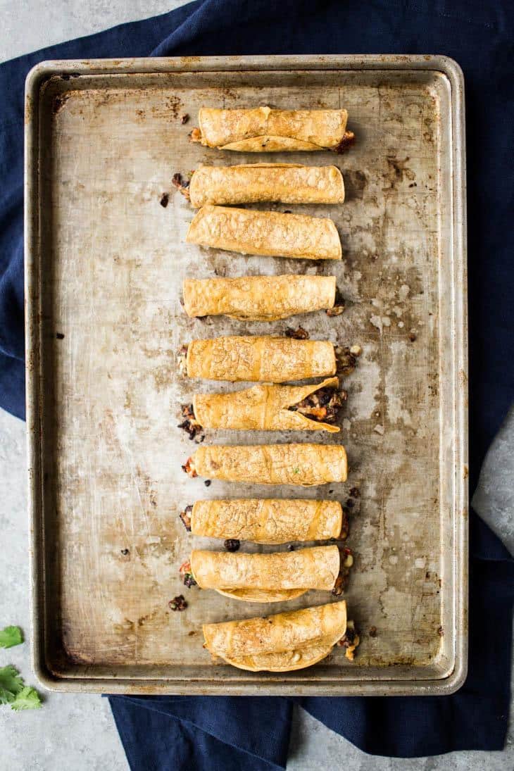 Baked Black Bean Taquitos | @naturallyella