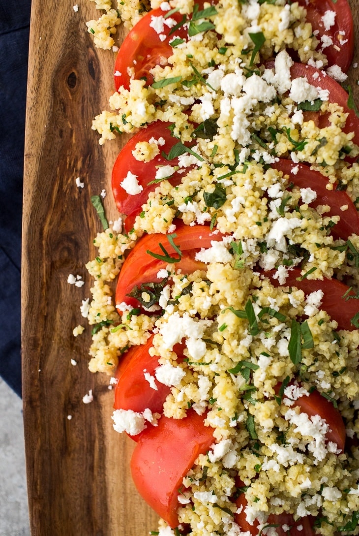 Herbed Millet with Fresh Tomatoes | http://naturallyella.com