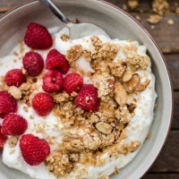 Maple quinoa granola with yogurt | http://naturallyella.com