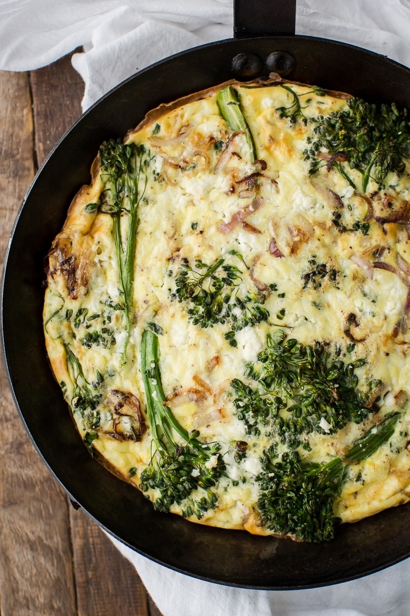 Baby Broccoli Frittata with Feta | Naturally Ella