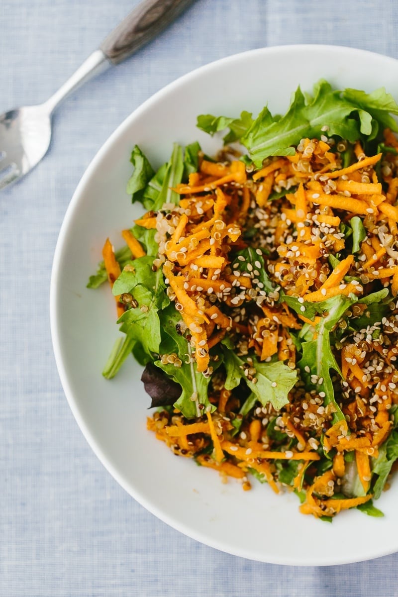 Ginger Carrot Salad with Quinoa | http://naturallyella.com