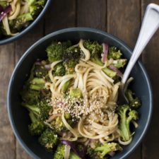 Roasted Broccoli Peanut Noodles | Naturally Ella