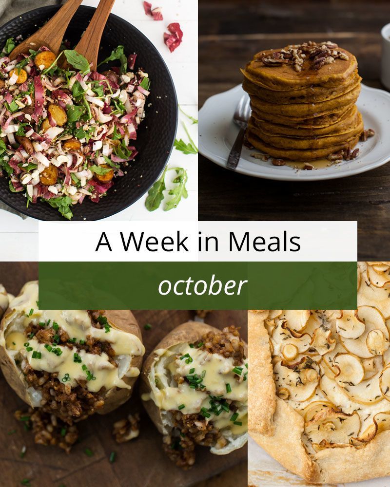 A Week in Vegetarian Meals for October | http://naturallyella.com