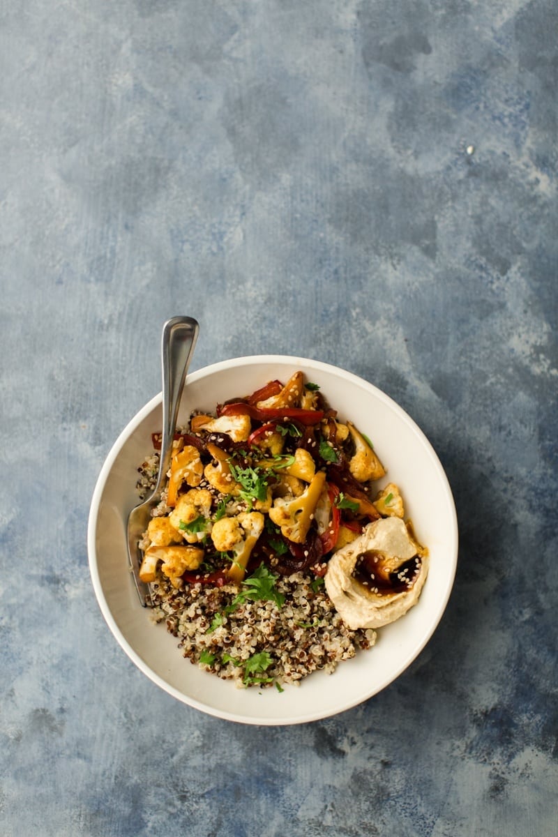 Cauliflower Stir fry with Quinoa and Soy Sauce