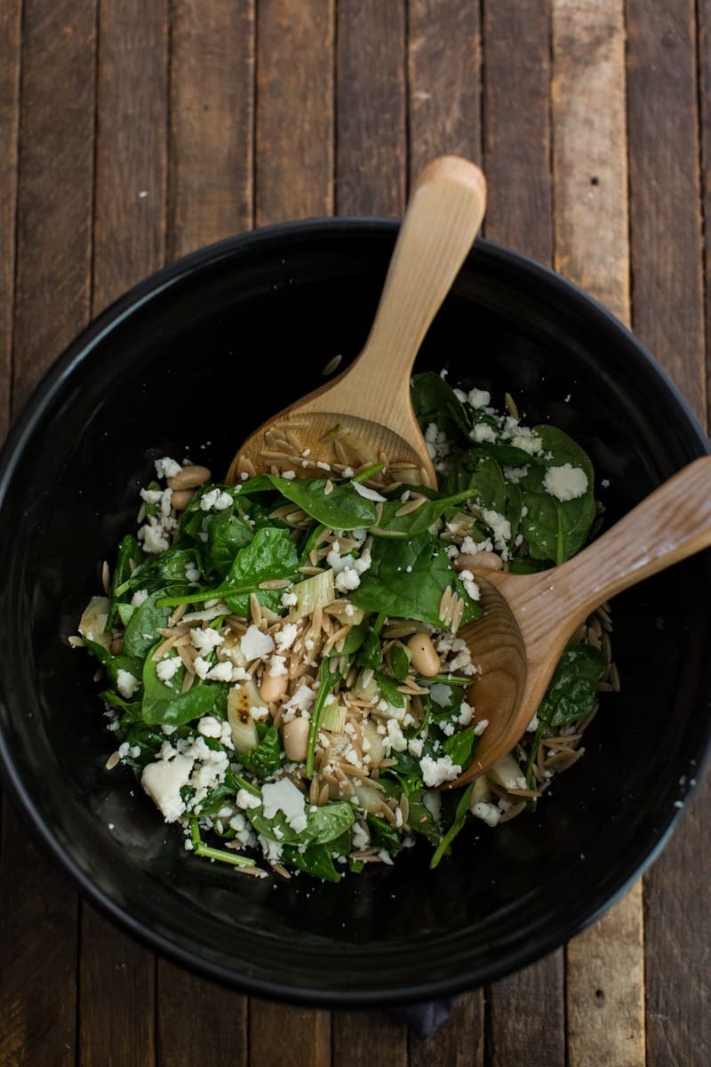 Grilled Fennel Salad with Spinach, White Beans, and Orzo