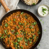 Red Lentil Masala with Spinach