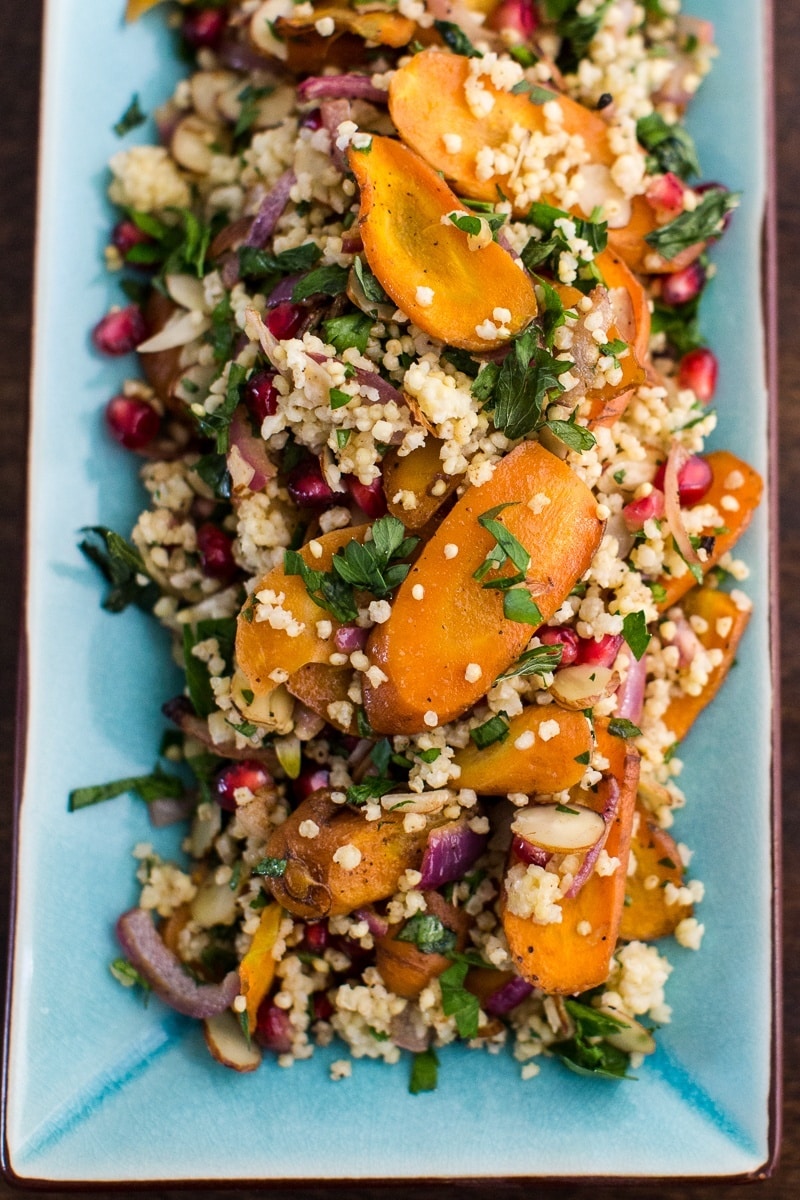 Moroccan Carrot Salad with Millet and Pomegranate 