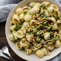 Brussels Sprout Pasta with Lemon Cream Sauce
