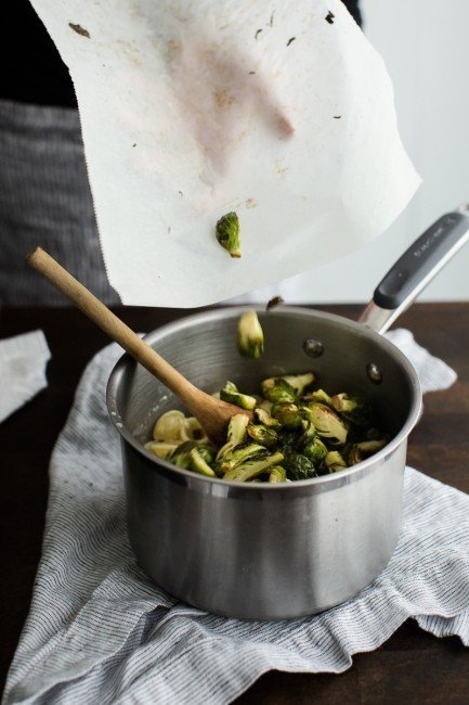 Roasted Brussels Sprouts with Pasta