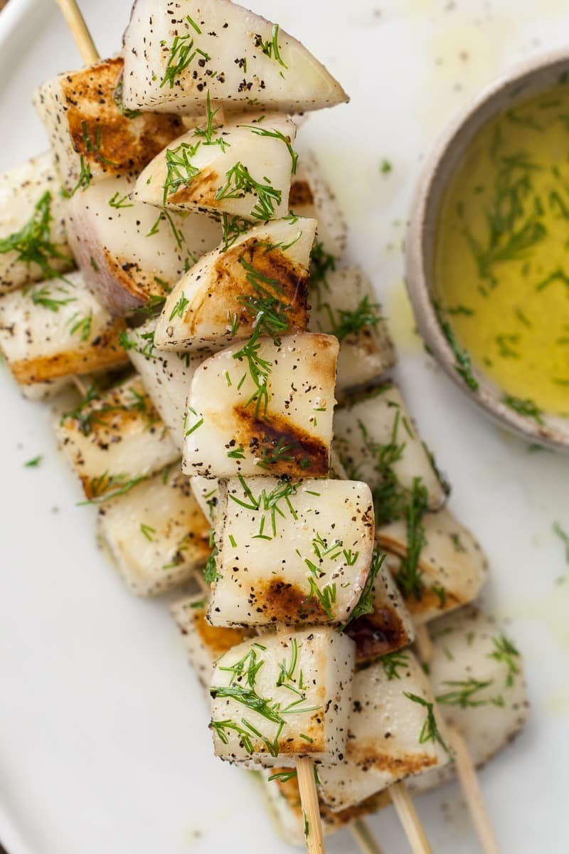 Grilled Turnips with Dill Olive Oil