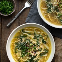 Ginger Bok Choy Soup with Noodles