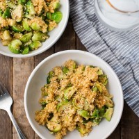 Fried Millet with Brussels Sprouts