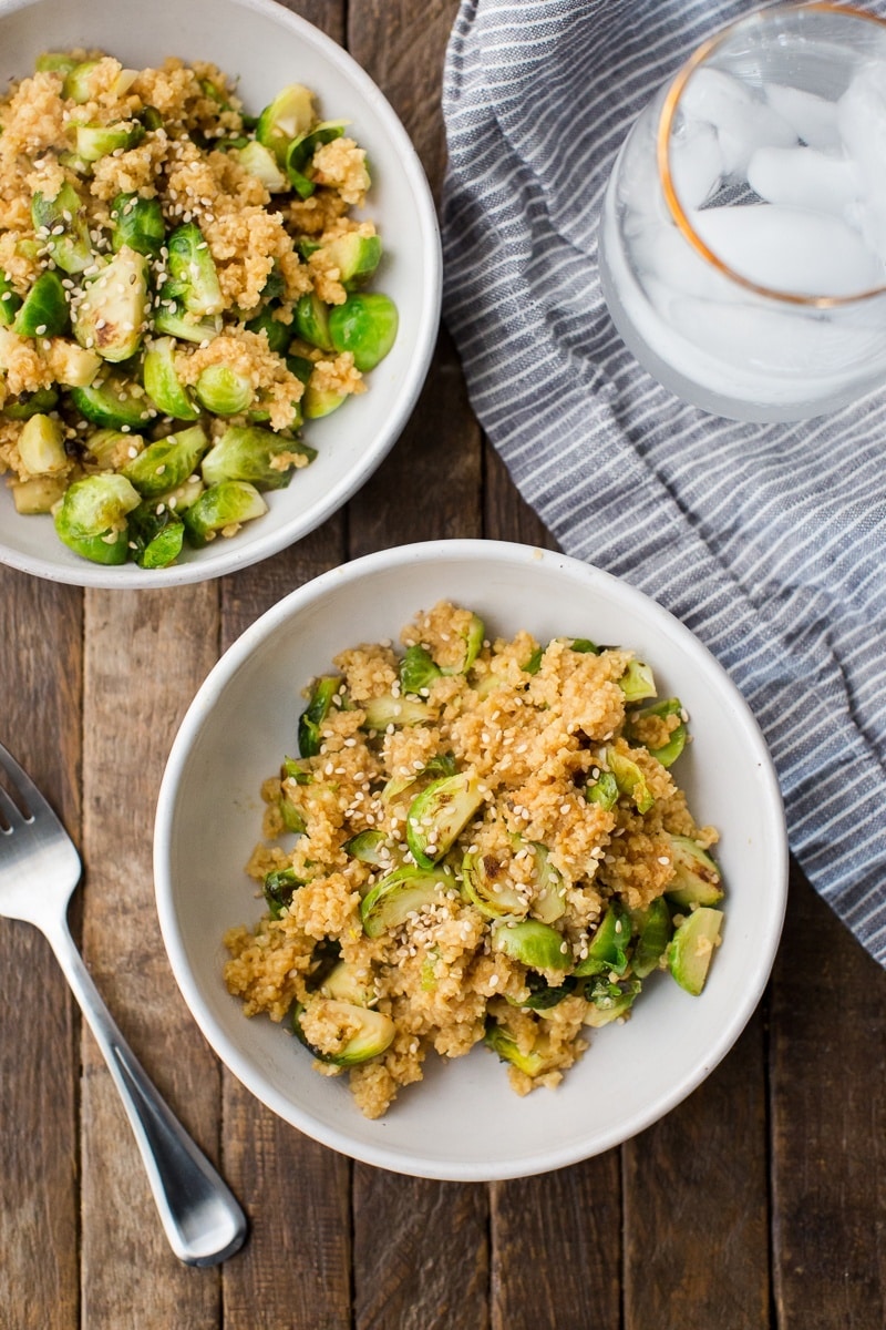 Fried Millet with Brussels Sprouts