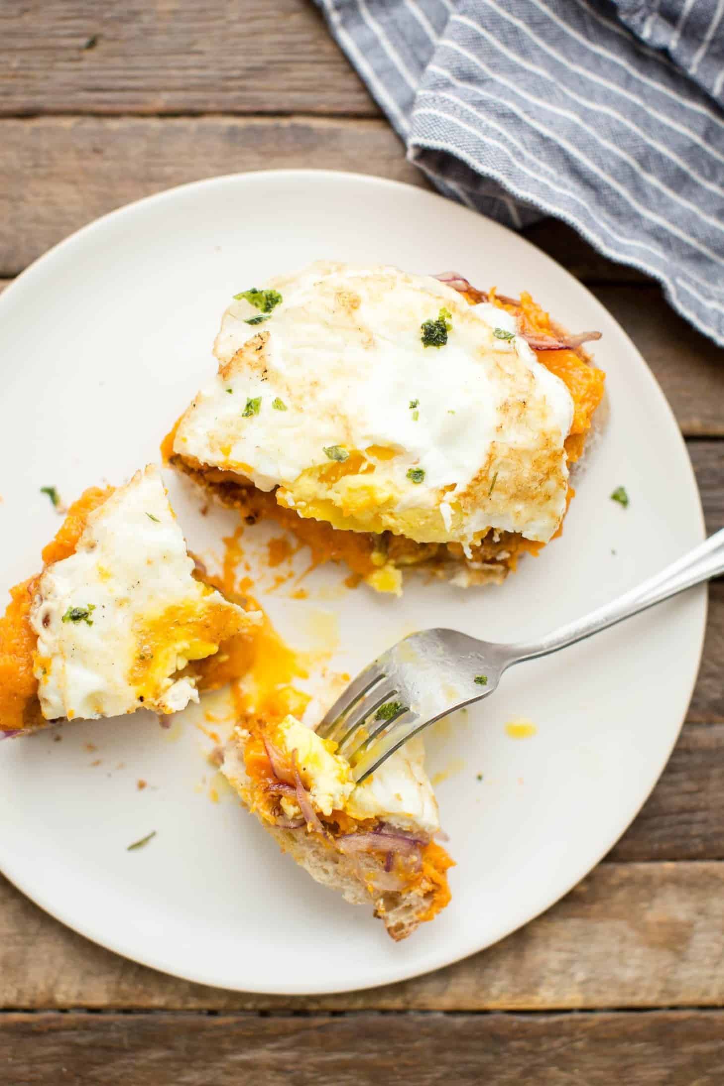 Butternut Squash Toast with Fried Eggs