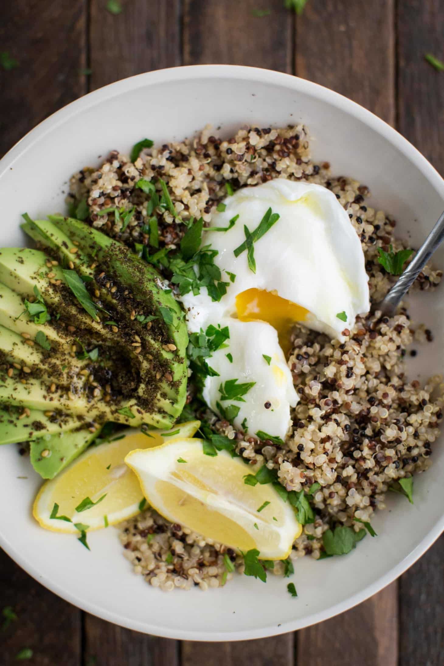 Quinoa Bowl with Za'atar Avocado and Egg