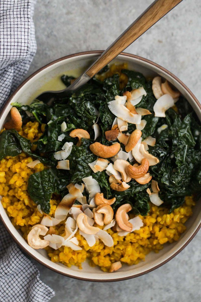 Coconut Kale with Turmeric Rice