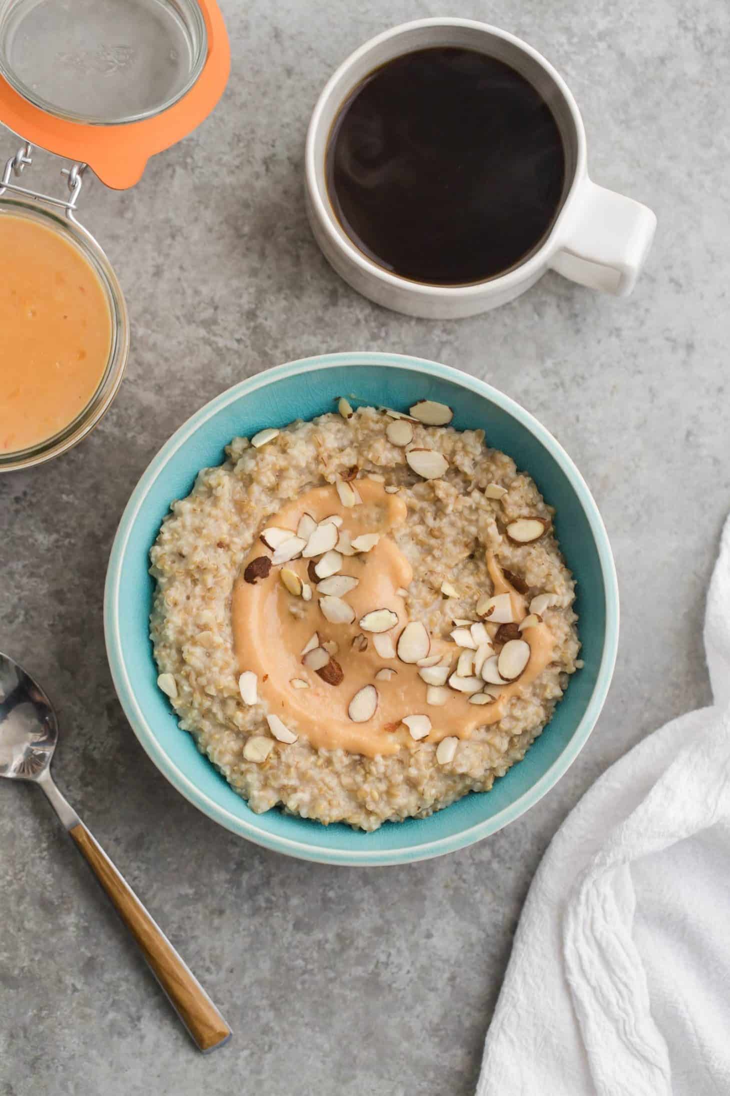 Steel Cut Oats with Citrus Curd and Almonds
