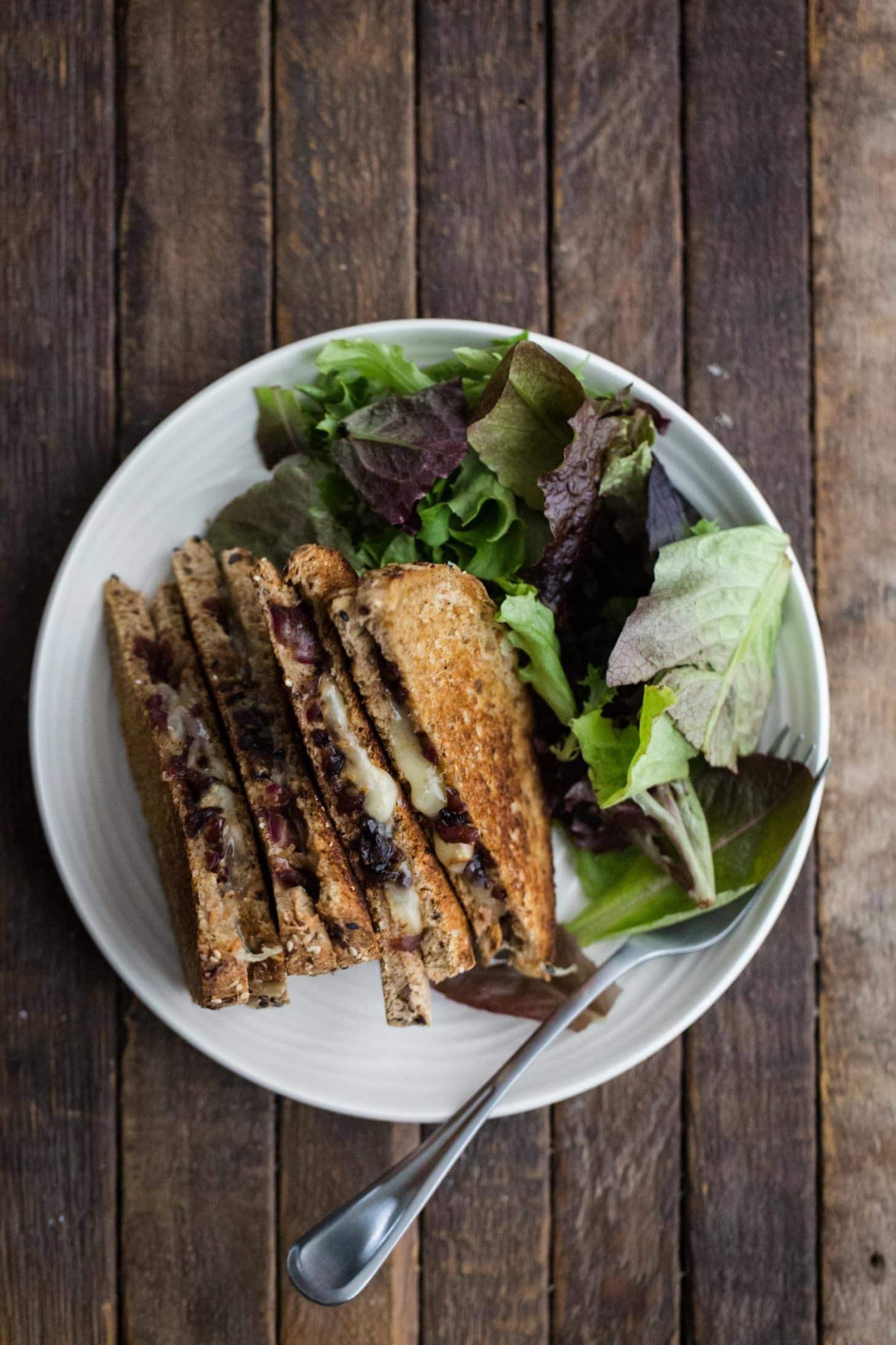 Grilled Cheese with Balsamic Onions and Mustard