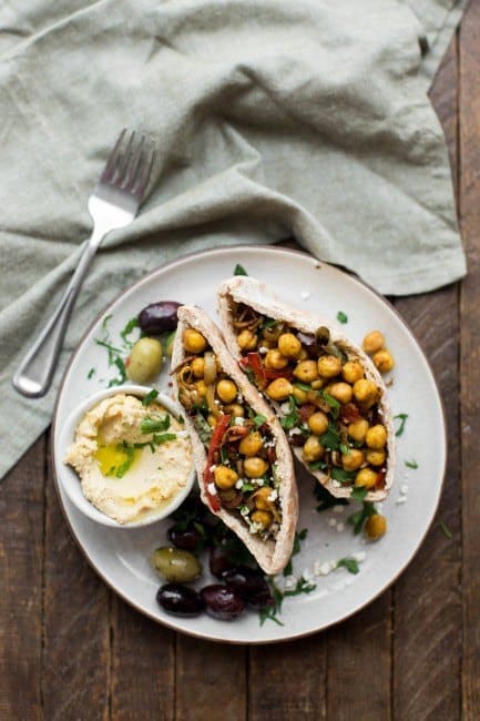 Stuffed Pita with Chickpea Shawarma and Hummus