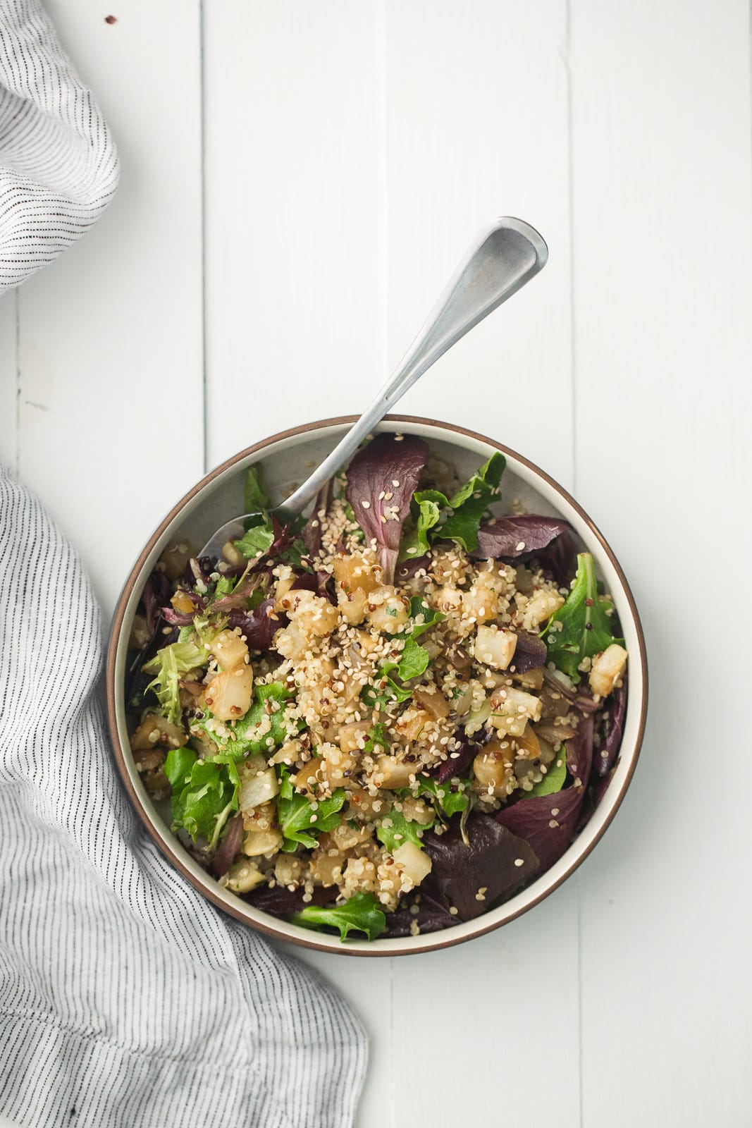 roasted turnip and quinoa salad