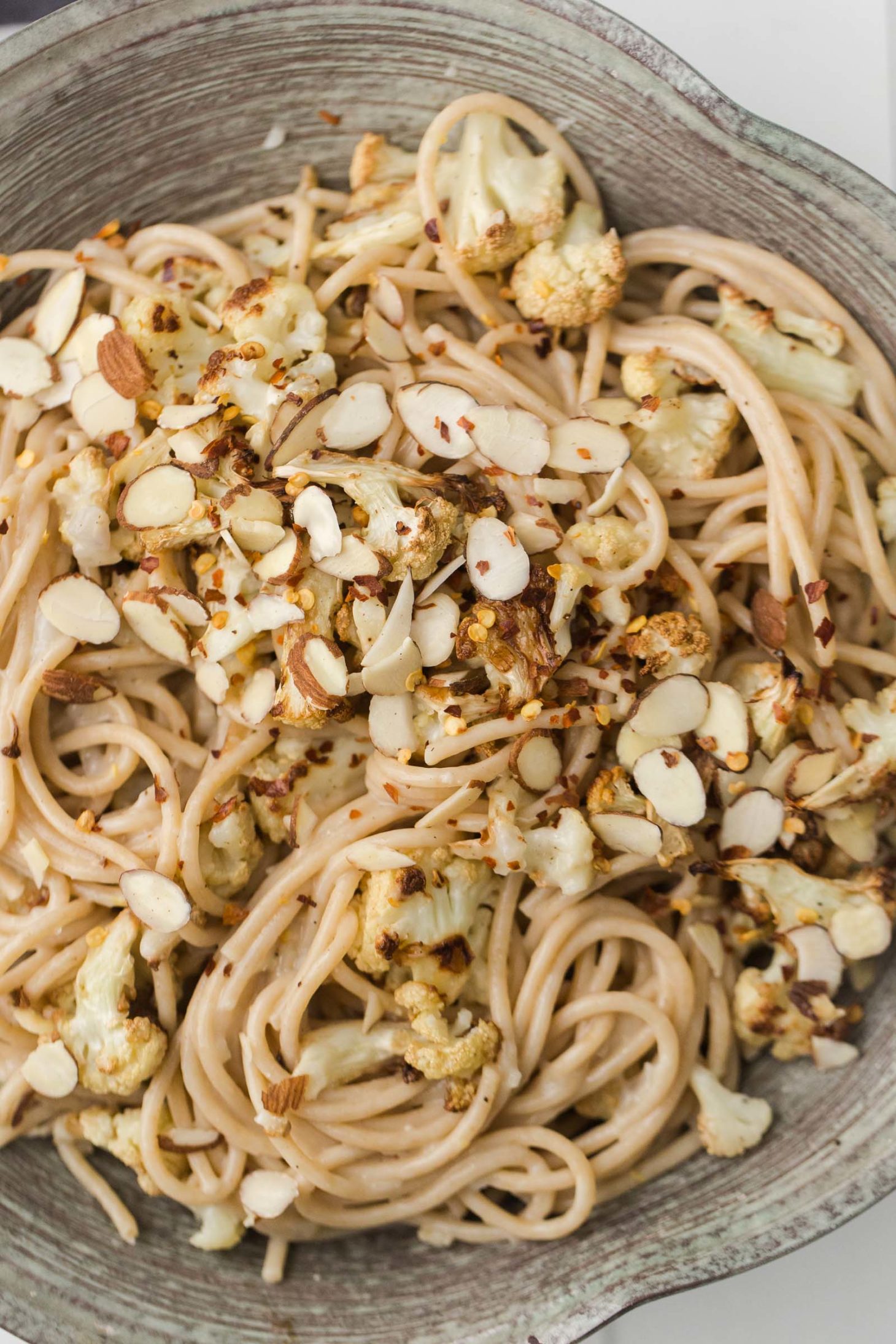 Vegan Cauliflower Pasta with Almond Sauce