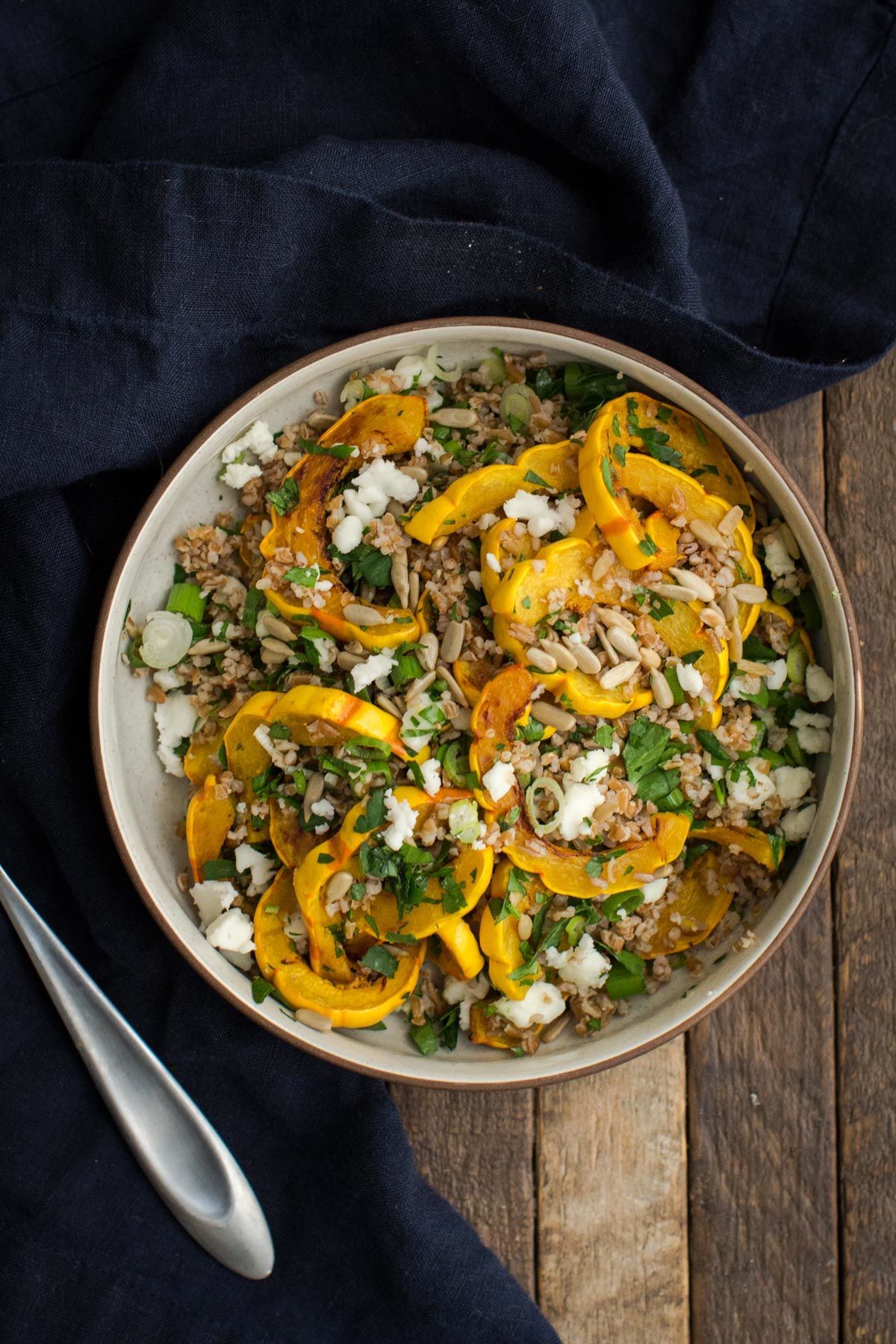 Roasted Delicata Squash Salad with Bulgur