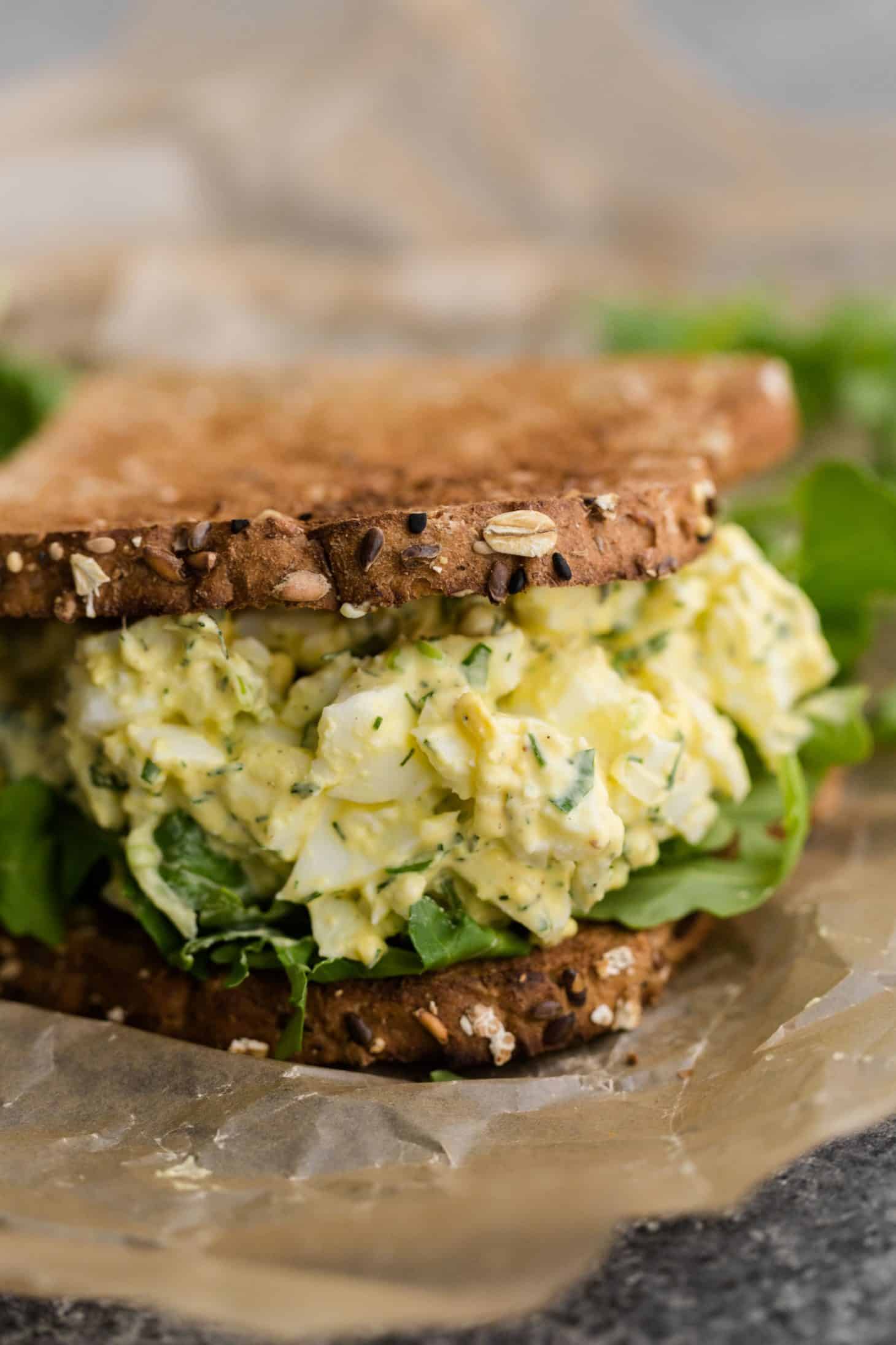 Egg Salad Sandwich with Herbs and Scallions