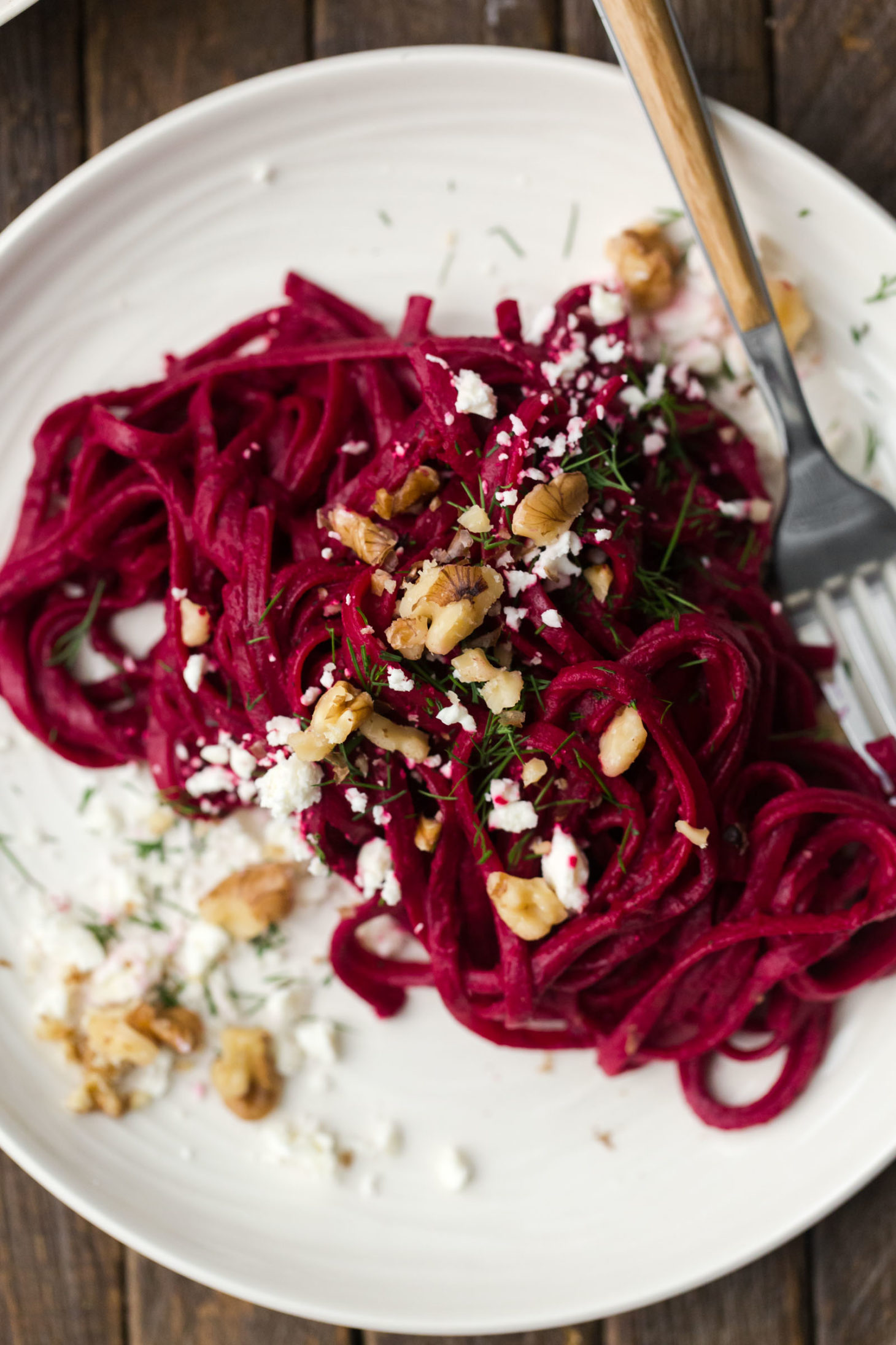 Roasted Beet Pasta with Dill and Lemon | Naturally Ella