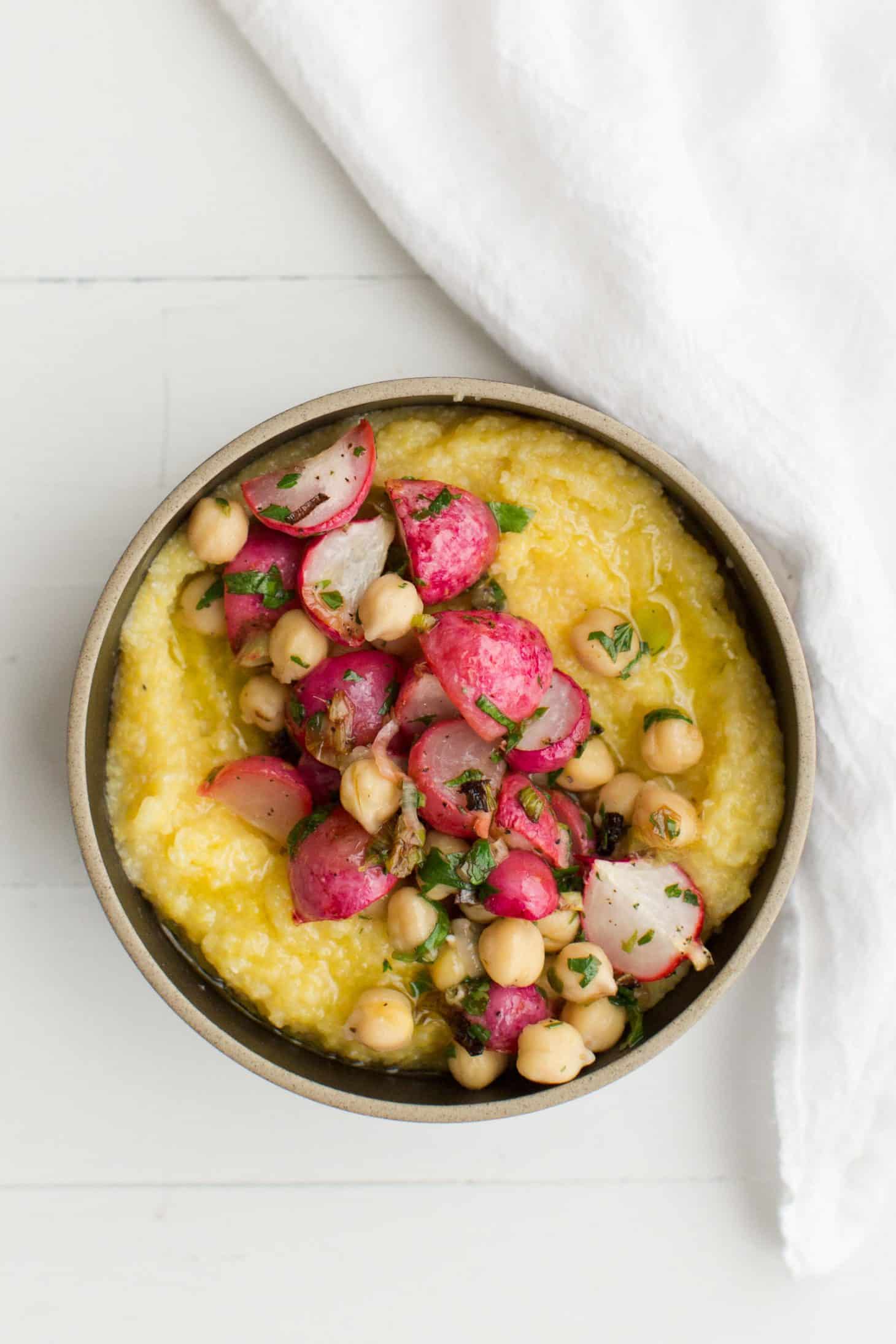 Roasted Radish Polenta